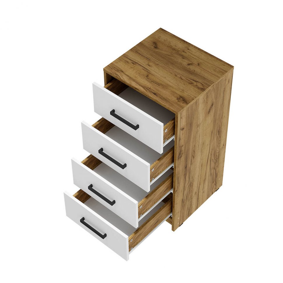 Комод Мия КМ-02 (Семья Мебелони) Крафт / Белый