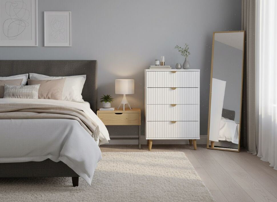 НМ 040.18 комод Дакота Белый / Меренга