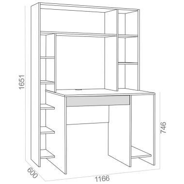 Комфорт Стол компьютерный 12.71 Дуб Крафт золотой/Белая Аляска