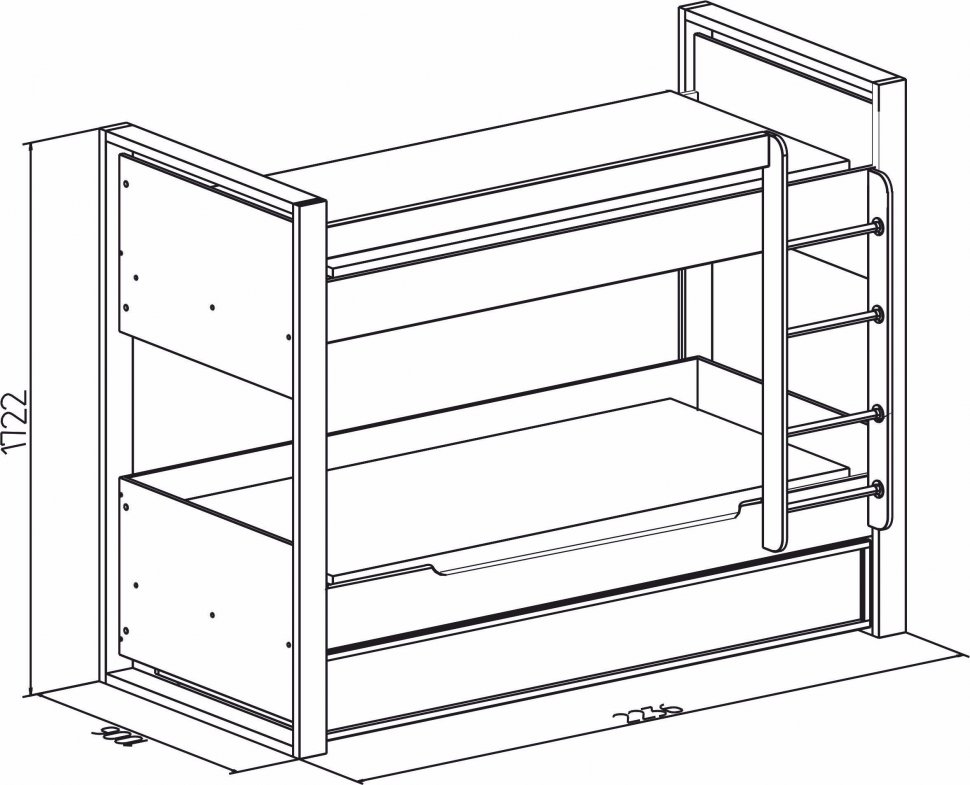 Кровать двухъярусная 90х190 Nature 90 Глазов-мебель