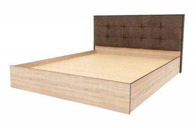 Кровать 160х200 Лирика ЛК-2 с настилом из ДСП (Велюр Кофейный) ТЭКС