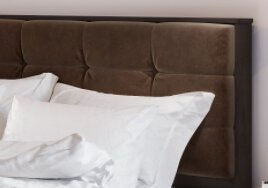 Кровать 160х200 Лирика ЛК-2 с настилом из ДСП (Велюр Кофейный) ТЭКС