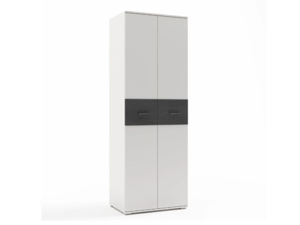 Сити 2 шкаф Белая Аляска / Черный