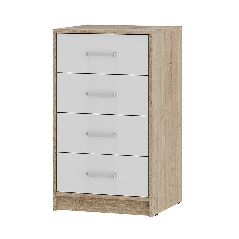 Комод Мия КМ-02 (Семья Мебелони) Дуб Сонома / Белый