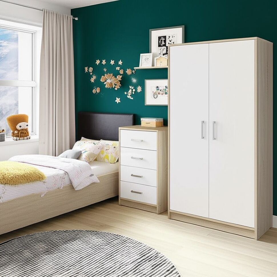 Комод Мия КМ-02 (Семья Мебелони) Дуб Сонома / Белый