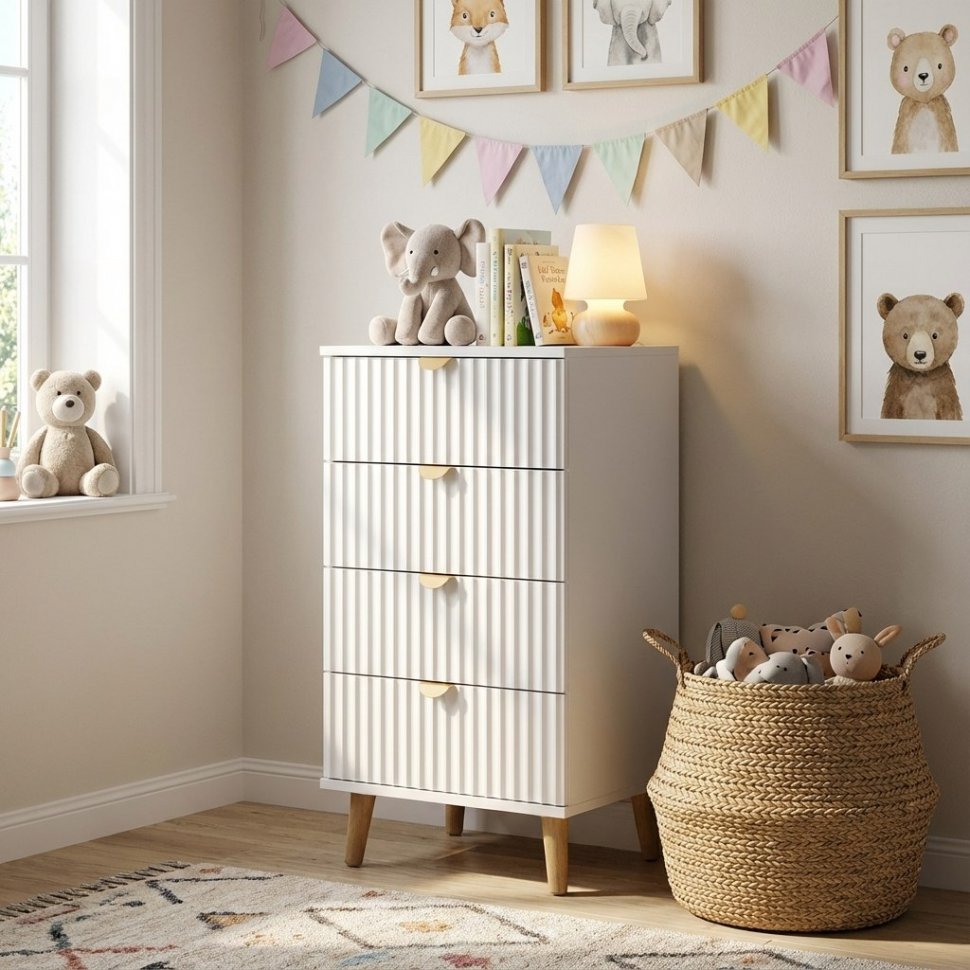 НМ 040.17 комод Дакота Белый / Меренга