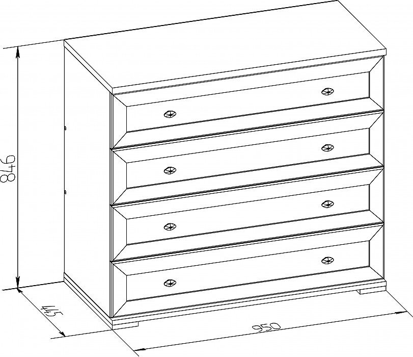 Комод Sherlock 65 Глазов (Орех шоколадный)