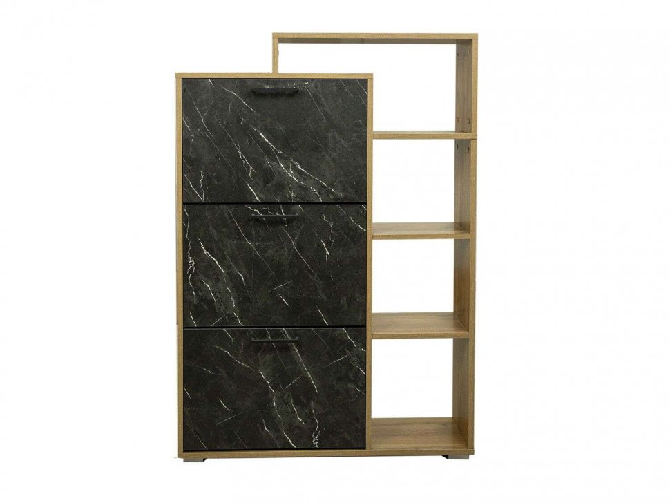 Тумба под обувь Фиеста-8 Дуб Вотан/Мрамор черный