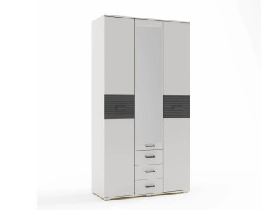 Сити 3 шкаф Белая Аляска / Черный