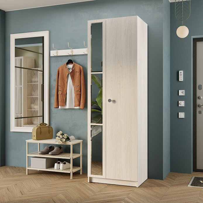 Шкаф двухстворчатый Зарина ШК-01 (БТС) Ясень белый