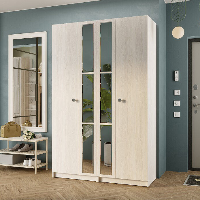 Шкаф двухстворчатый Зарина ШК-01 (БТС) Ясень белый