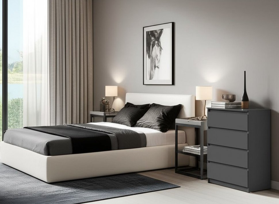 Комод Денвер КМ-4 (Графит серый)