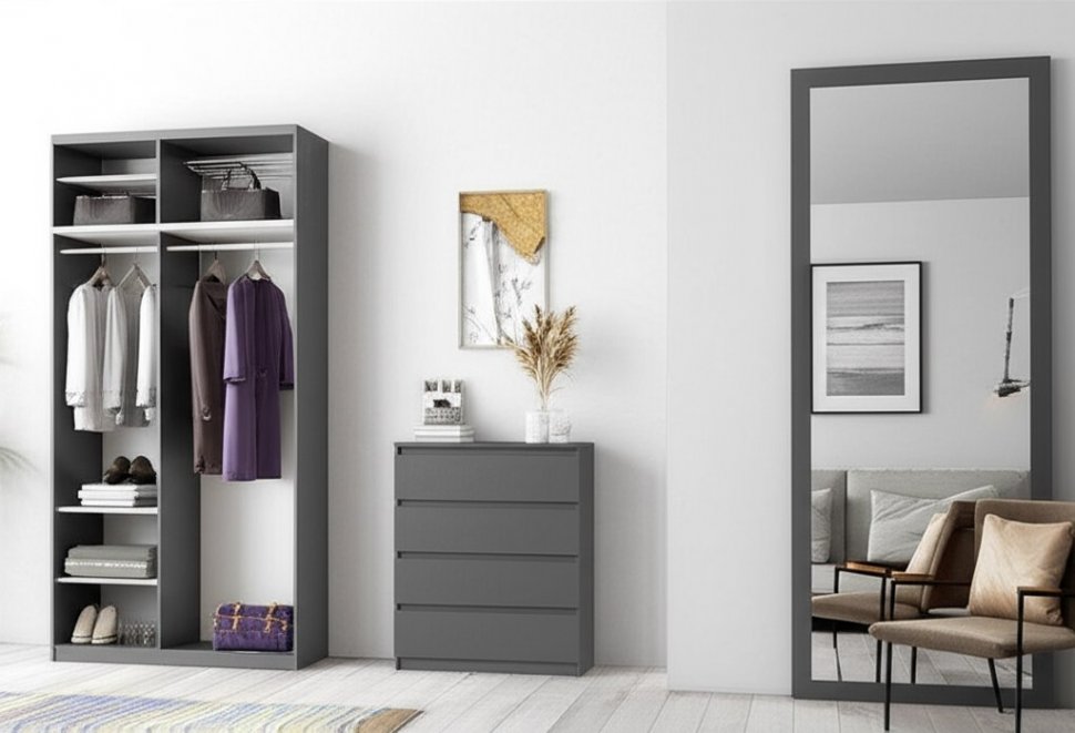 Комод Денвер КМ-4 (Графит серый)