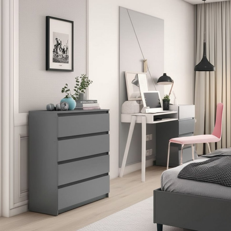 Комод Денвер КМ-4 (Графит серый)