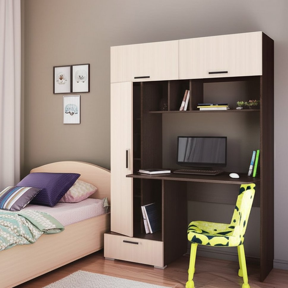 Компьютерный стол Квартет-11 (Венге/Дуб молочный) ТЭКС