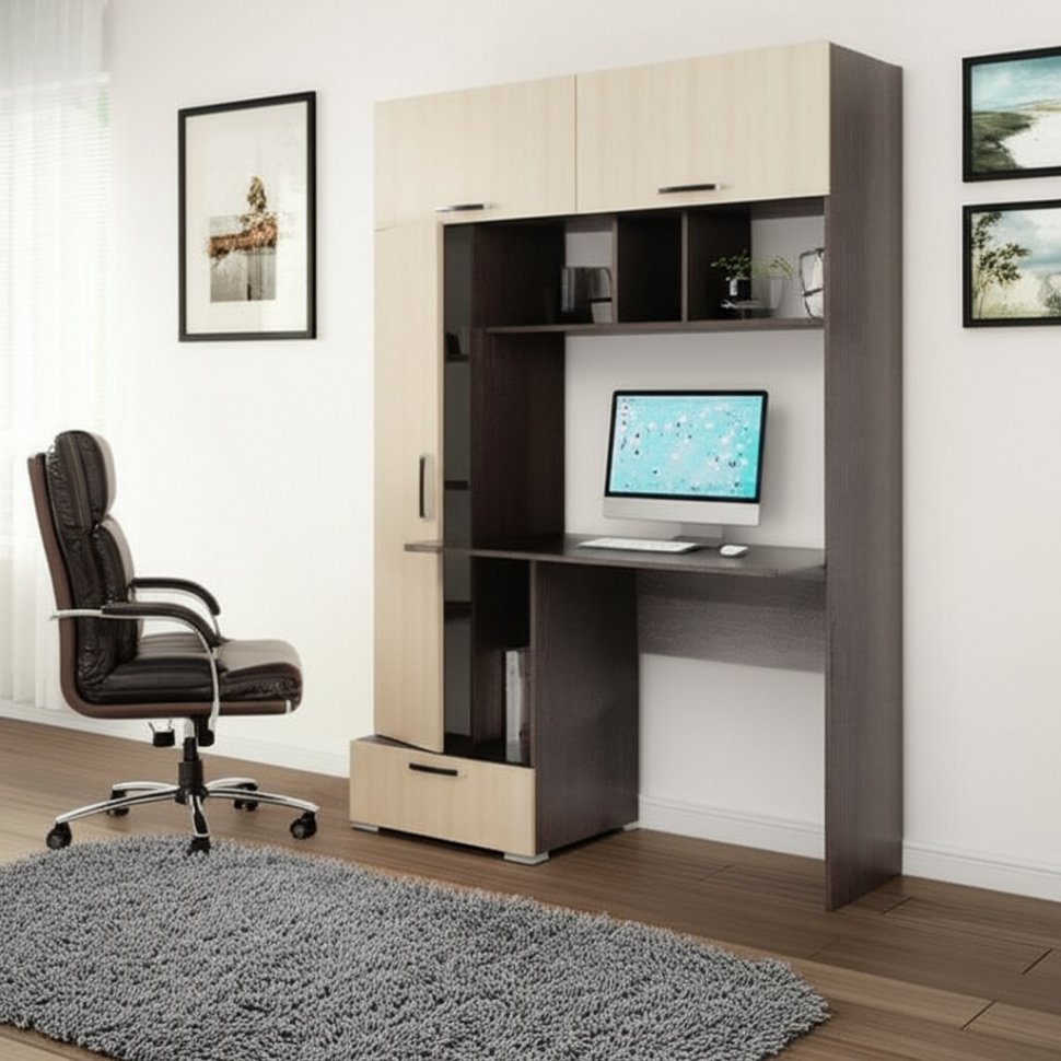 Компьютерный стол Квартет-11 (Венге/Дуб молочный) ТЭКС