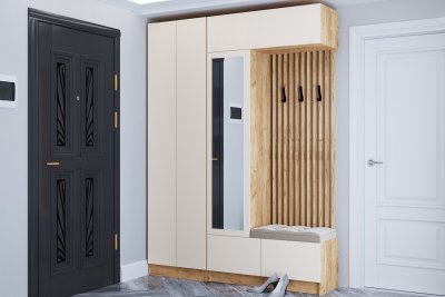 Прихожая Руэлла. Комплект 5, Дуб крафт золотой, Кашемир