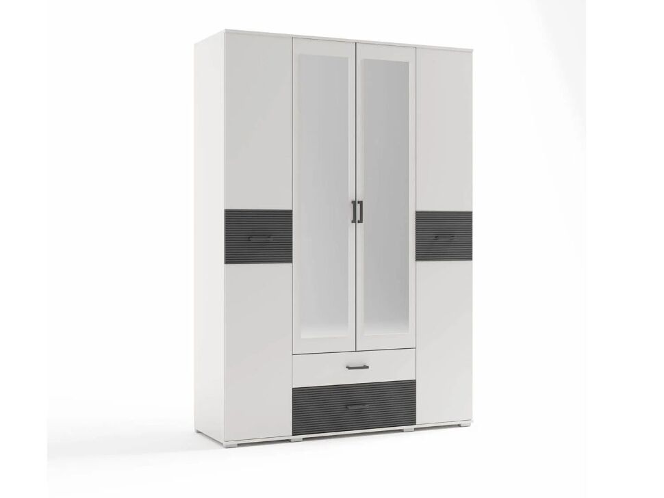 Сити 4 шкаф Белая Аляска / Черный