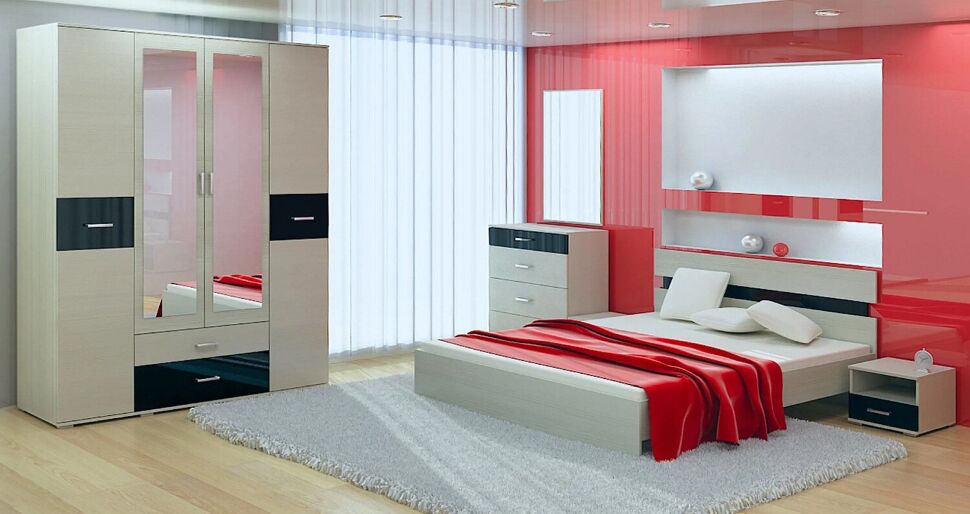 Сити 4 шкаф Белая Аляска / Черный