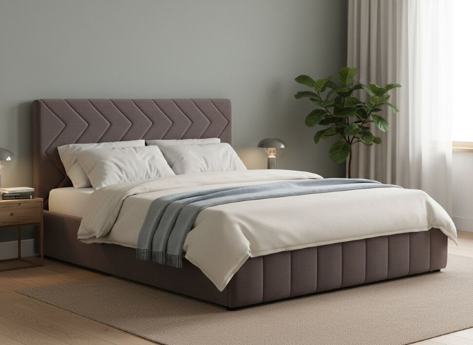 Милана кровать 160 Tenerife espresso (серо-коричневый)