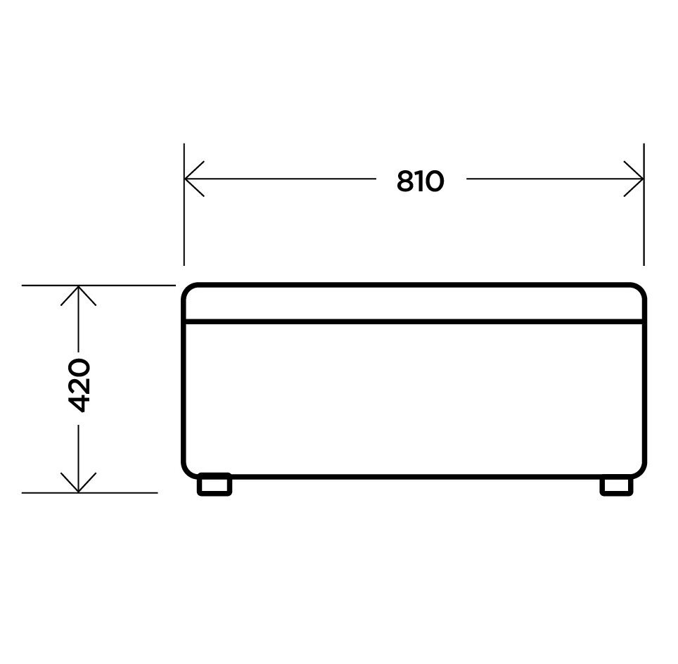 Банкетка двухместная с ящиком (Комфорт-S) Экокожа черный