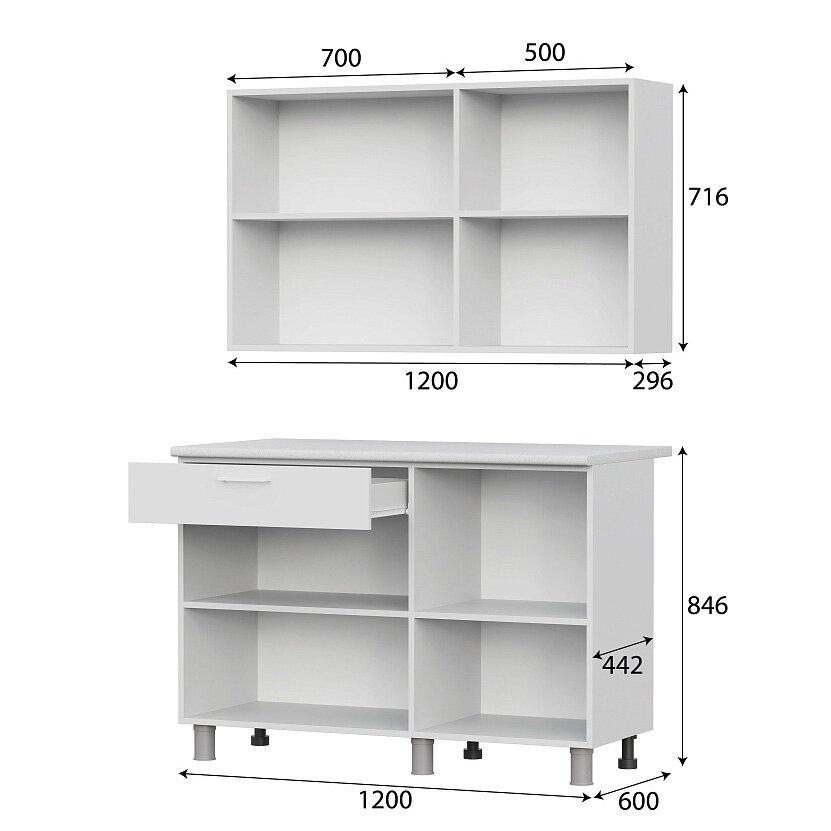 Кухня 1.2 (Арника) КГ- 4 Белый / Дуб Сонома