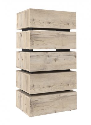 Комод Nature 6 (Глазов) Гаскон пайн/Черный