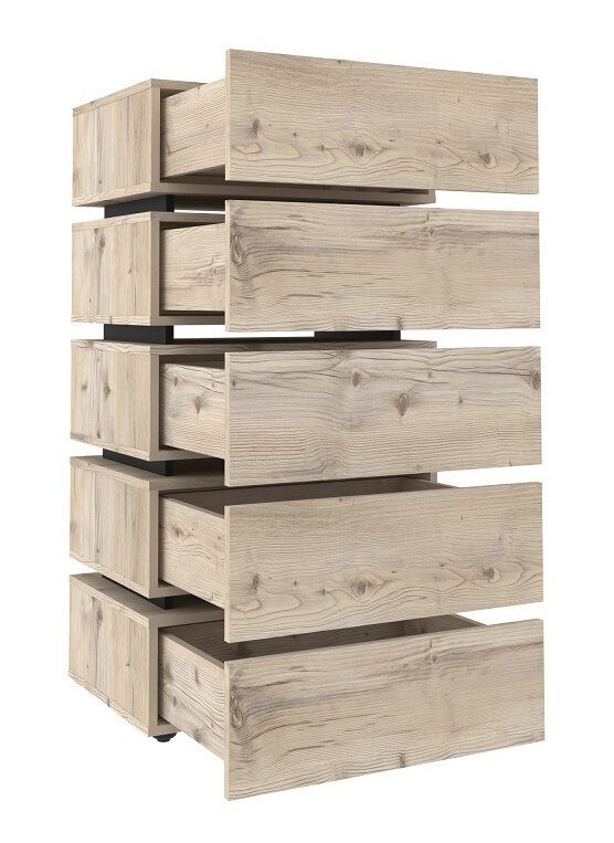 Комод Nature 6 (Глазов) Гаскон пайн/Черный