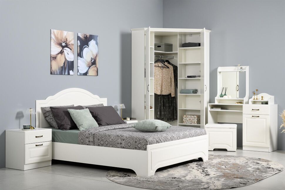 Ливерпуль Шкаф для одежды 13.124.02 Белый/Ясень ваниль