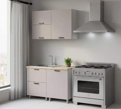 Кухня Аленушка 1,2м с ящ.в 2 Лаванда Кашемир,скоба черный,сонома