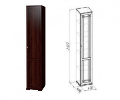 Шкаф для белья Sherlock 81 Глазов (Правый) Орех темный