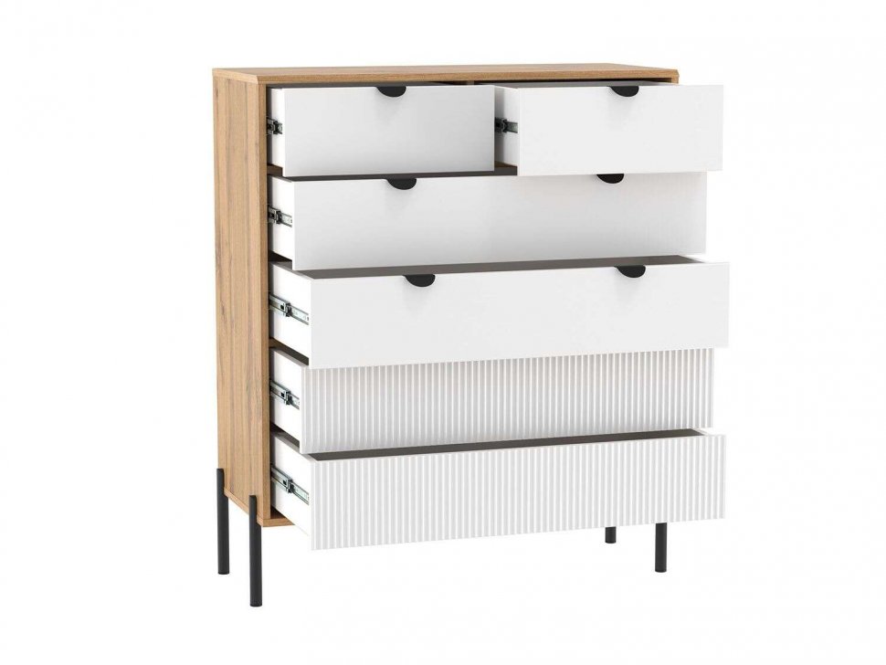 Комод 72.08 Кензо Дуб Вотан / Белый глянец снег