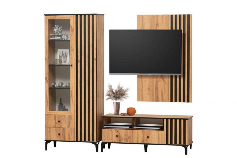 Шкаф комбинированный Либерти 51.02 (опора h150) Дуб вотан/Черный