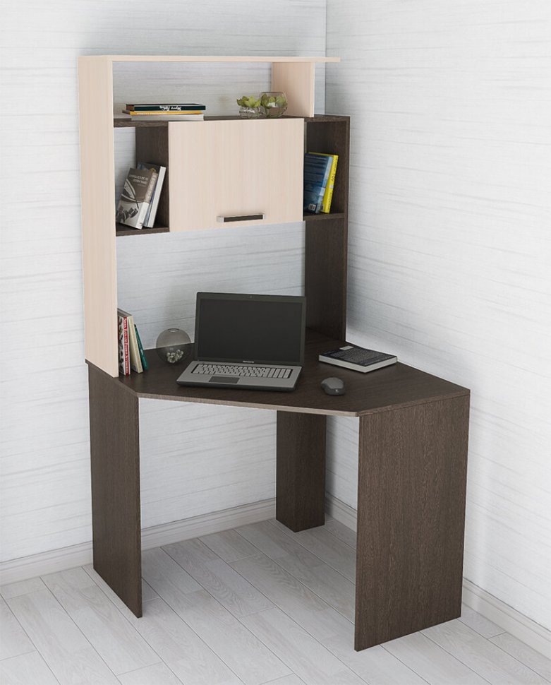 Компьютерный стол угловой Квартет-12 (Венге/Дуб молочный)