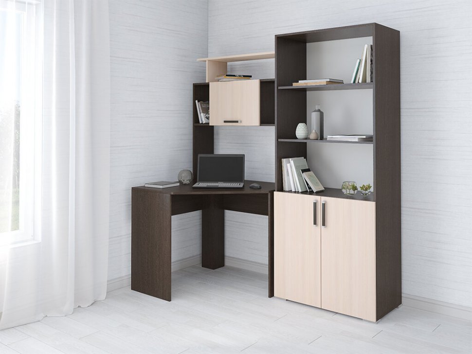 Компьютерный стол угловой Квартет-12 (Венге/Дуб молочный)