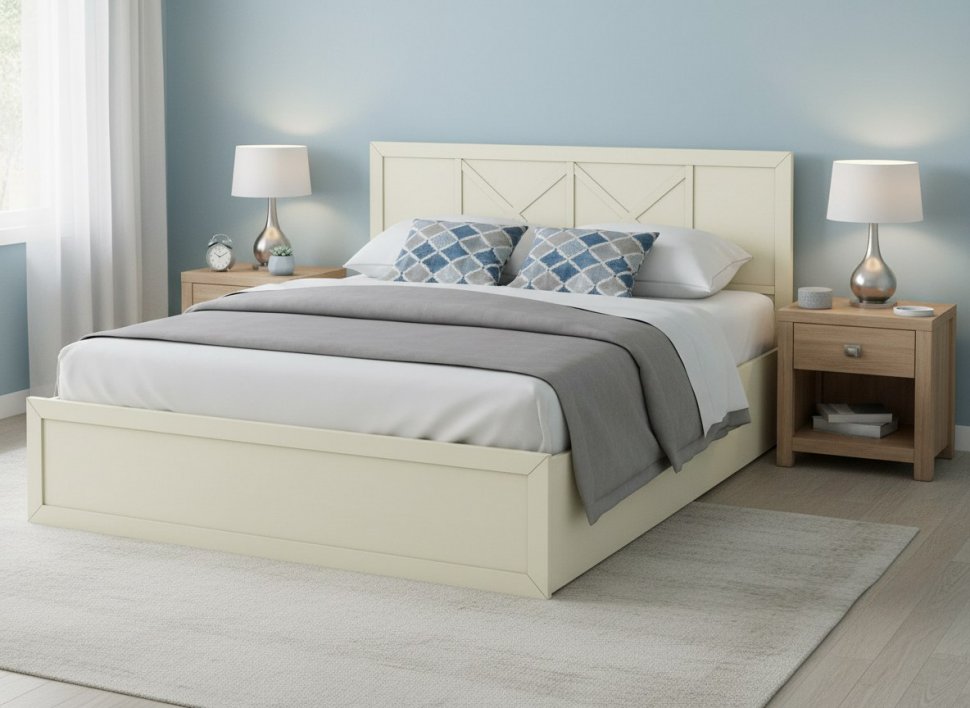 Бэль Кровать с п/м 1600 Слоновая кость