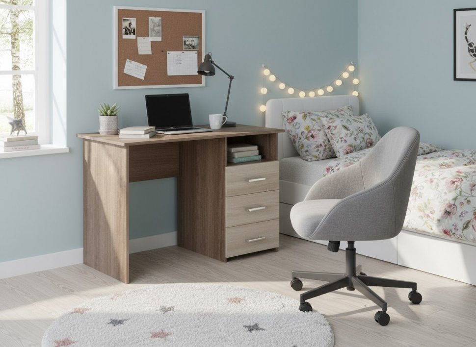 Интел-3 стол компьютерный Ясень Шимо темный / Светлый