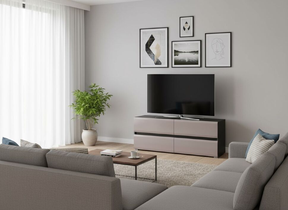 Сидней Тумба под ТВ 13.63 Капучино/Черный