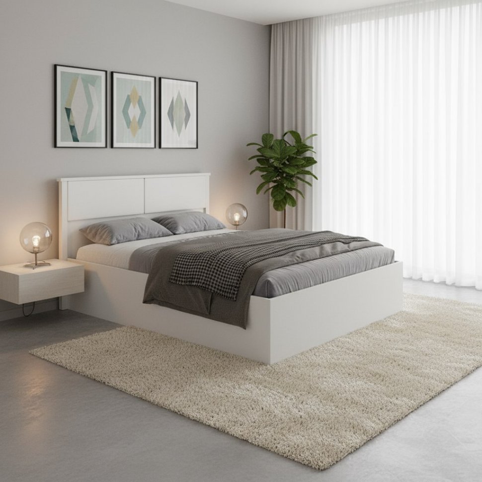 Кровать с ортопедическим основанием Толедо ТКР-1 160х200, Белый