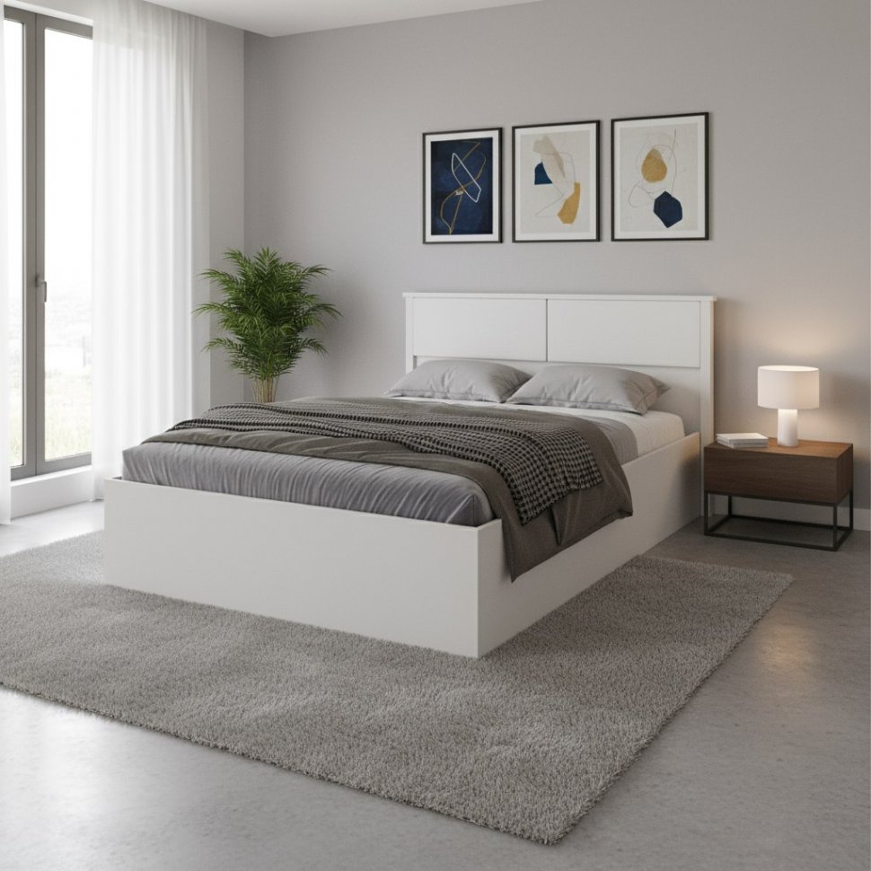 Кровать с ортопедическим основанием Толедо ТКР-1 160х200, Белый