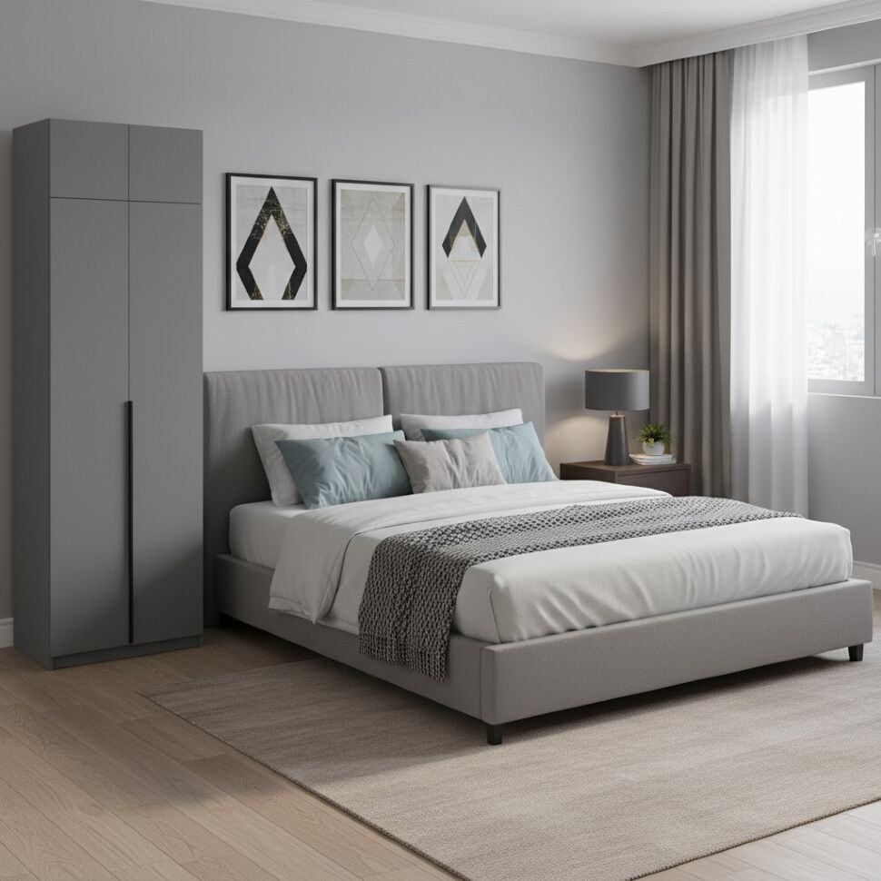 Шкаф с антресолью (полка + штанга) ШК 5 (800), Графит